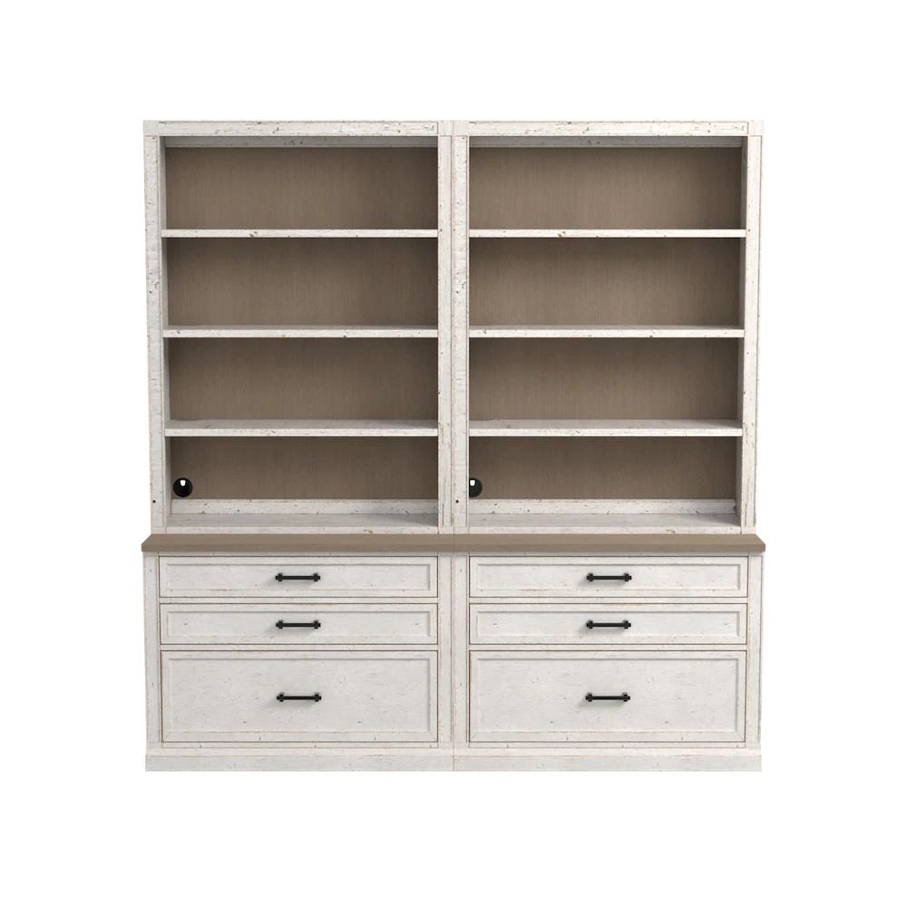 Bassett Bella Cottage Library Double Bookcase with SoftClose Drawers Suburban Furniture